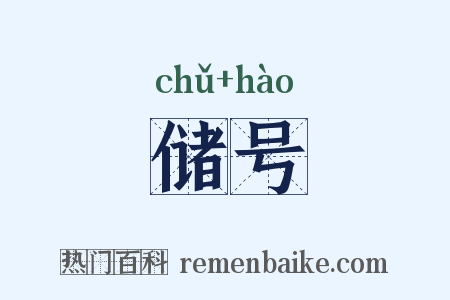储号是什么意思的图片